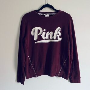Victoria's Secret PINK Women's Long Sleeve Crewneck Graphic Sweater Size Small